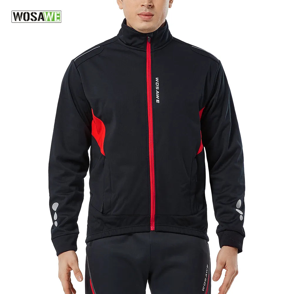 New Autumn And Winter Styles Winter Cycling Jacket Thermal Fleece Clothing Coat Water repellent Windproof Reflective Cycling Jersey Men Sportswear