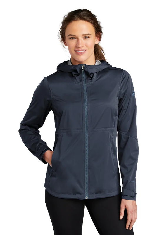 New Season Series The North Face Womens All Weather DryVent Windproof & Waterproof Full Zip Hooded Jacket - Urban Navy Blue - Closeout