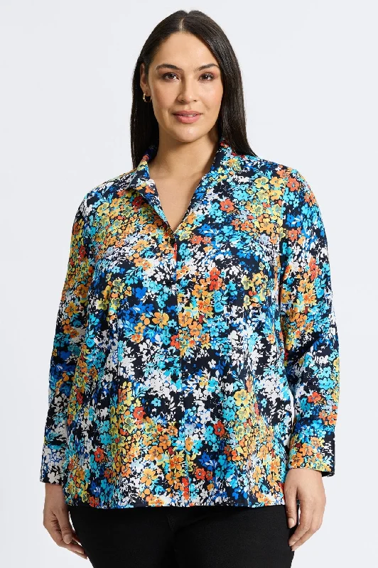 Exquisite Craftsmanship Katie Plus No Iron Floral Clusters Shirt