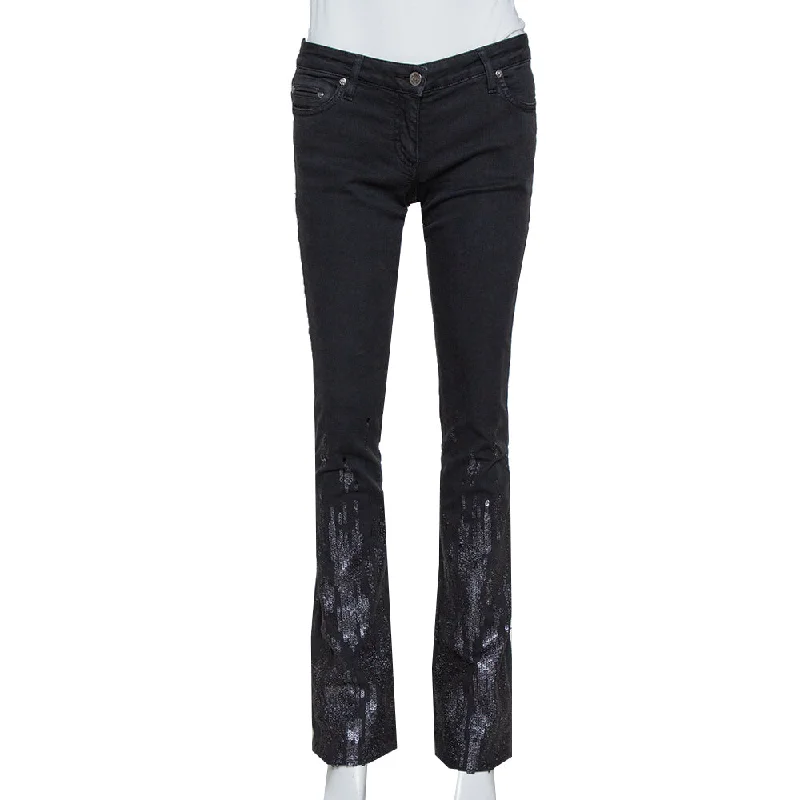 Bright Colors Roberto Cavalli Black Denim