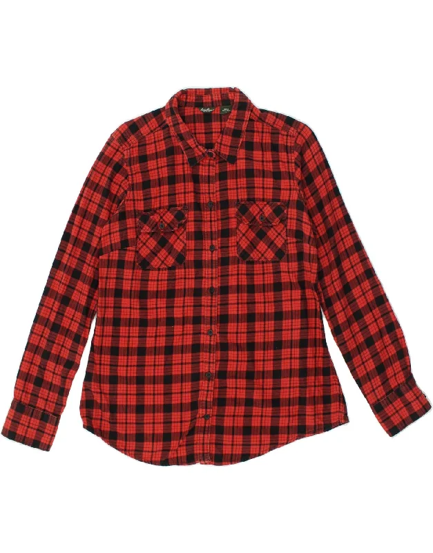 Personalized Series EDDIE BAUER Womens Shirt UK 16 Large Red Check Cotton