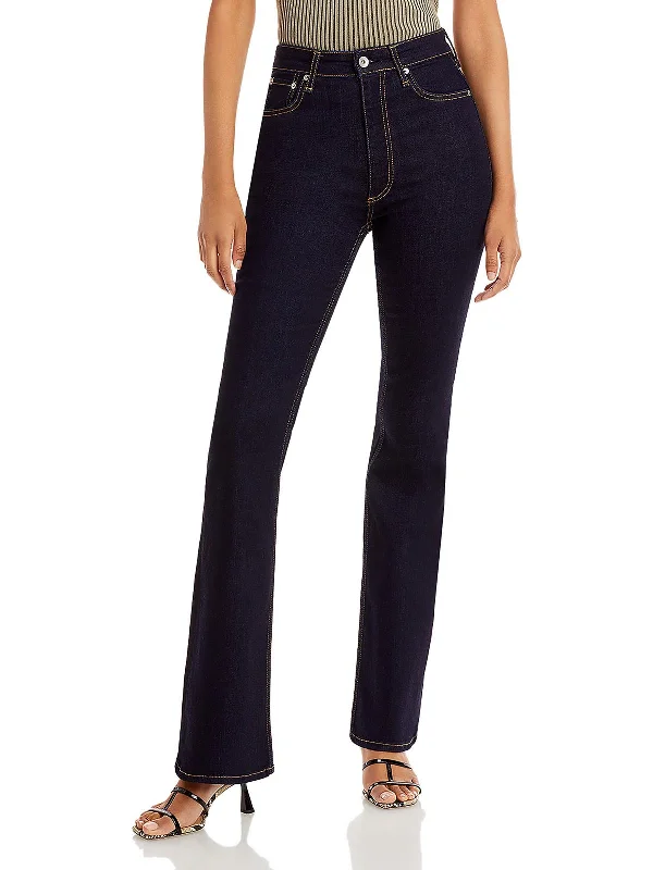 Fashionable And Versatile Womens High Rise Denim Flared Jeans