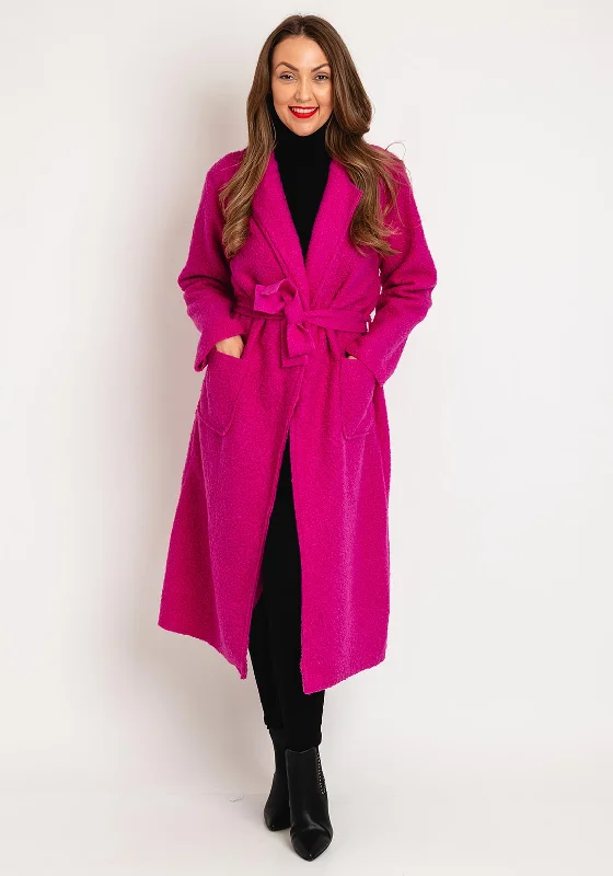 Noble And Elegant Serafina Collection One Size Long Sherpa Jacket, Cerise