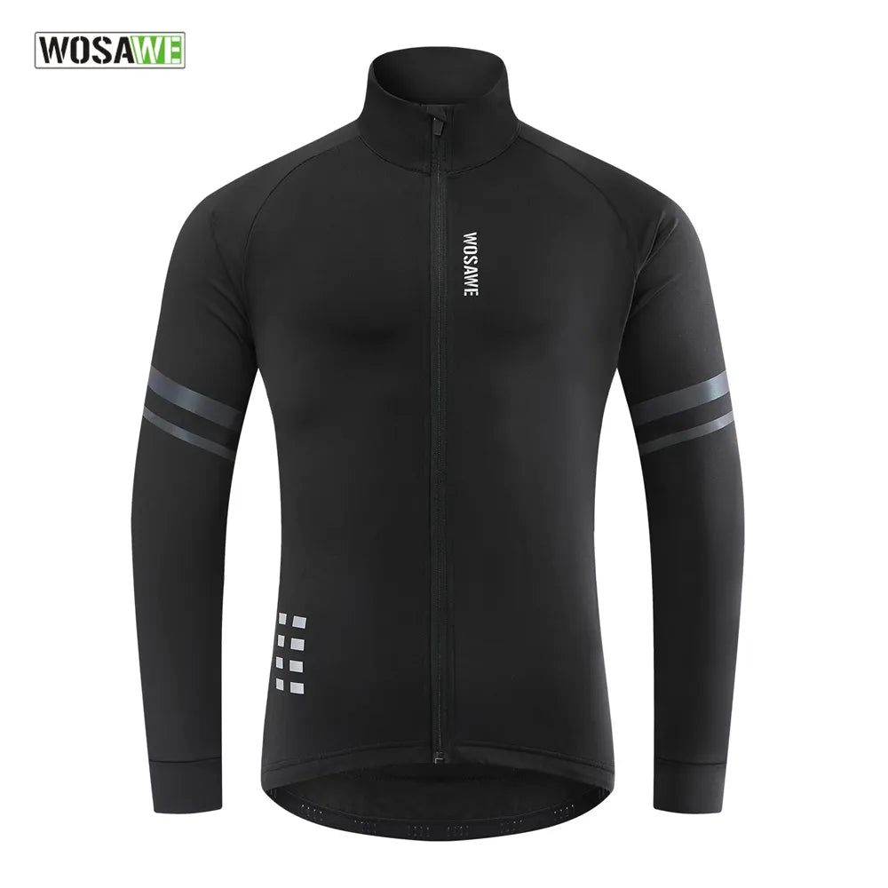 Classic Style Warm Jacket Winter Fleece Thermal Cycling Jacket Long Jersey Running Coat Biker Riding Road Mtb Bicycle Clothes