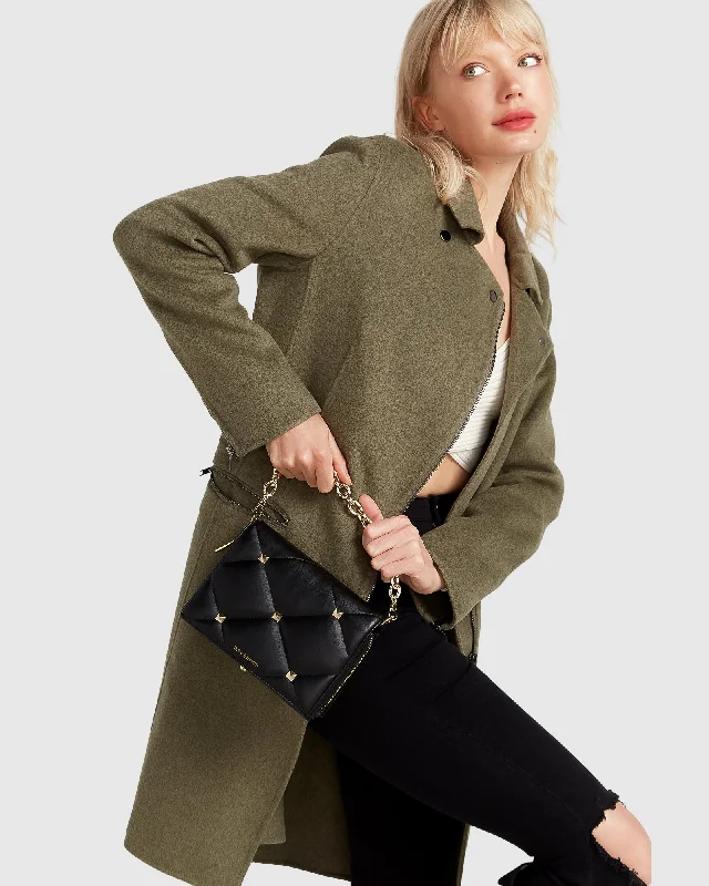 High-quality Styles NEW FIT Last Chance Wool Blend Moto Coat - Army Green