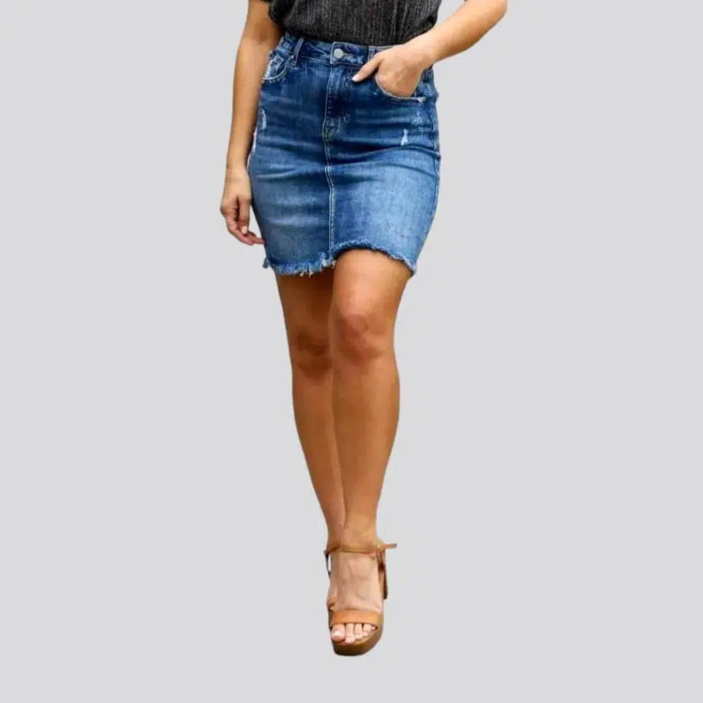 Classic Style Body-con vintage jean skirt for women