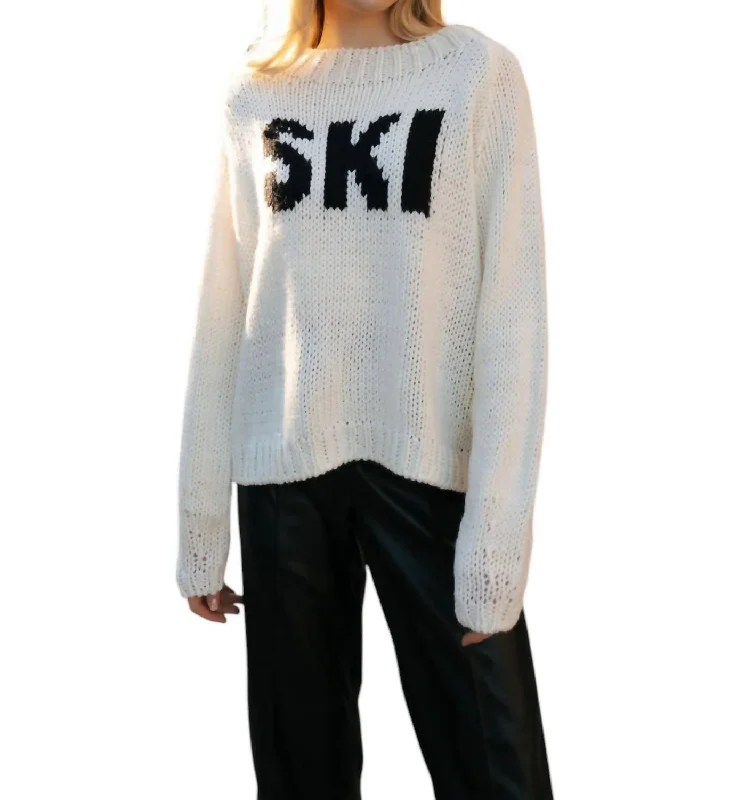 New Autumn And Winter Styles Ski Crochet Sweater In White