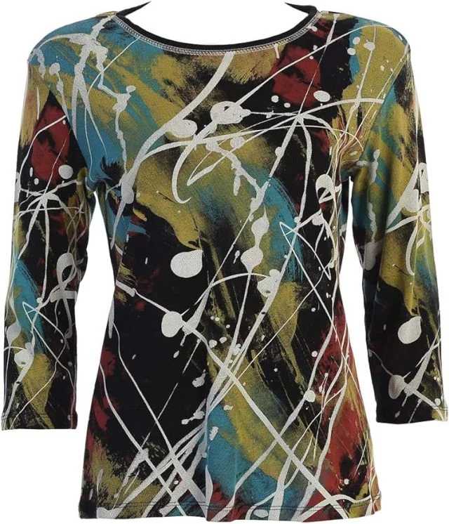 Classic Style Abstract Printed Cotton Top