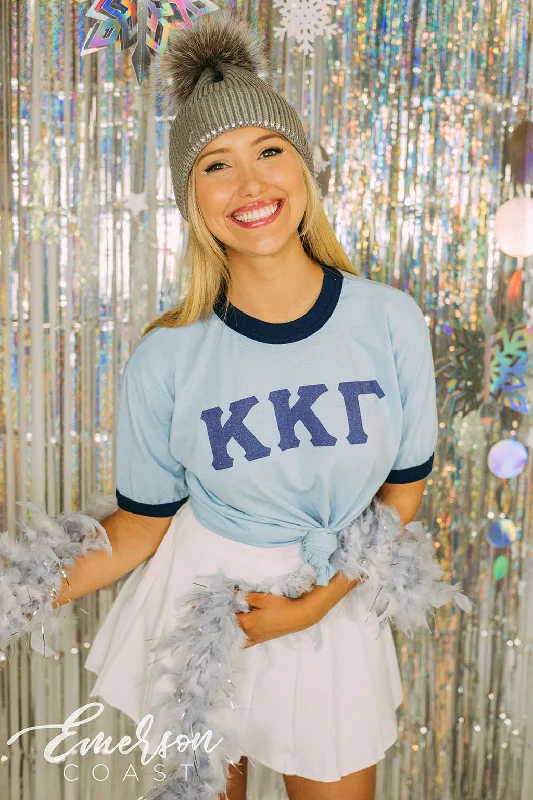 Casual And Comfortable Kappa Kappa Gamma Snowy Bid Day Ringer Tee