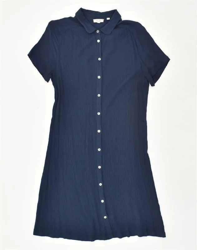 Simple And Comfortable FAT FACE Womens Shirt Dress UK 8 Small Navy Blue Viscose