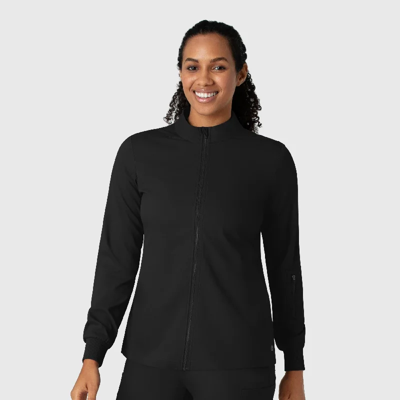 Elegant And Casual Boundless Women's Warm Up Scrub Jacket - Black