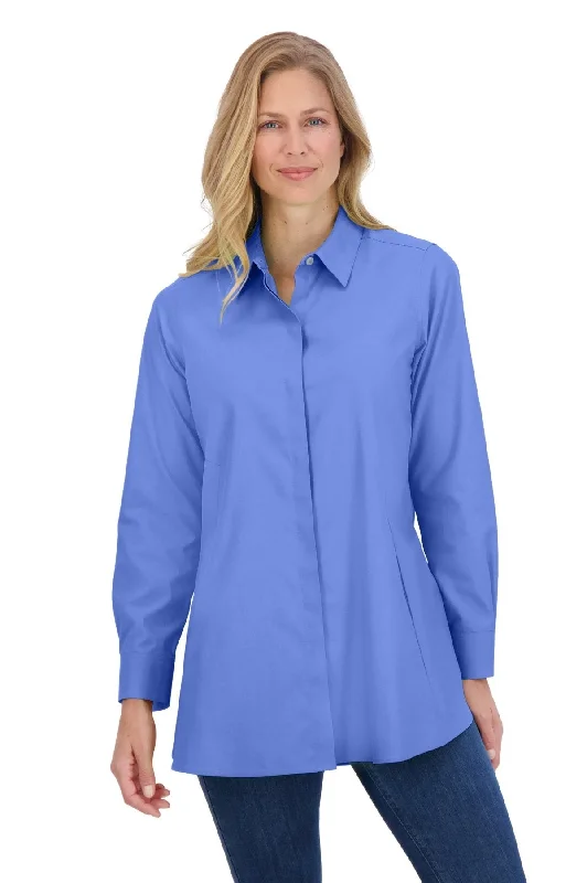 Sports Design Cici Pinpoint No Iron Long Sleeve Tunic, Cornflower