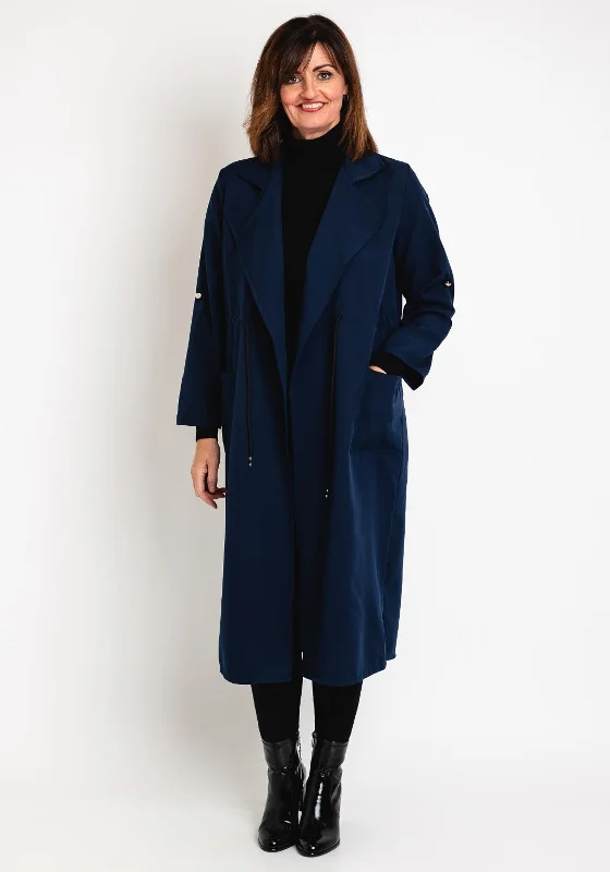 Girl Style Serafina Collection One Size Drawstring Trench Coat, Navy