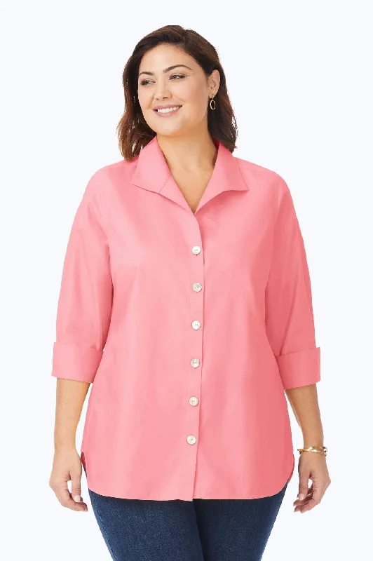 Classic Style Pandora Plus Pinpoint No Iron 3/4 Sleeve Tunic