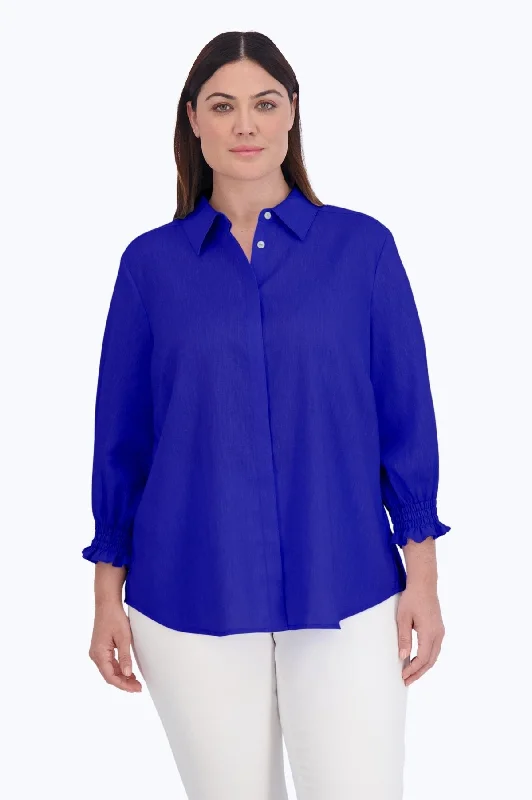 Exquisite Fabrics Olivia Plus Easy Care Solid Linen Shirt