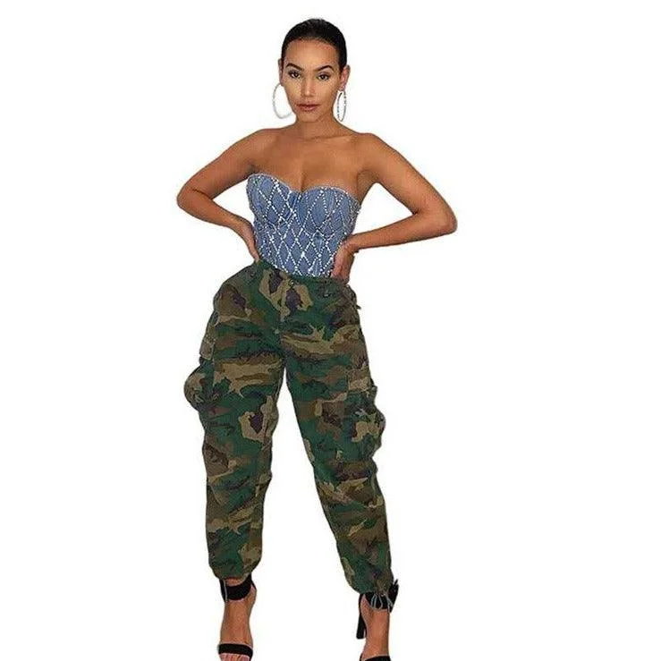 Noble And Elegant Maxime Casual Camouflage Cropped Pants