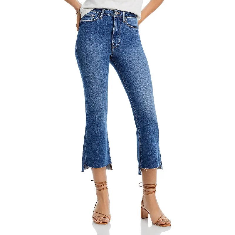 Cute Design FRAME Womens Le Crop Raw Hem Denim Flared Jeans