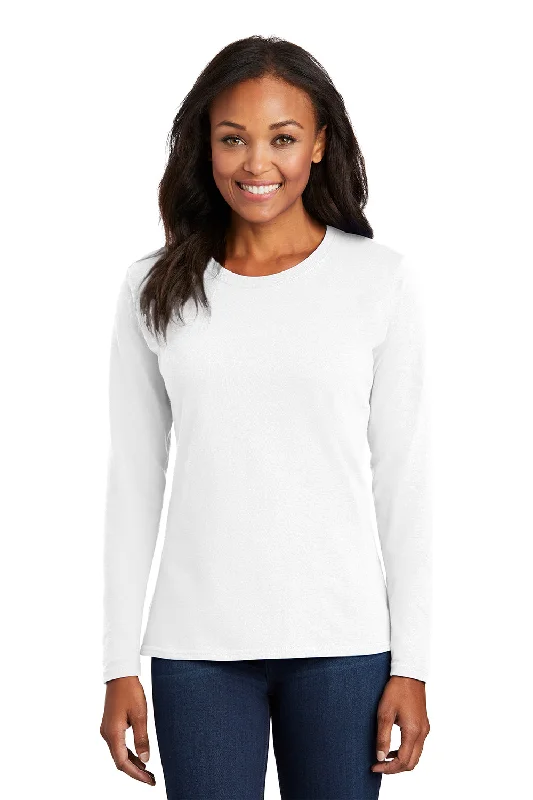 Must-have For Fashion Port & Company Womens Core Long Sleeve Crewneck T-Shirt - White