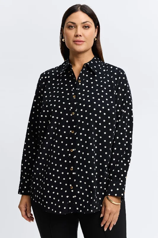 Double-sided Wear Haven Plus Polka Dot Corduroy Shirt