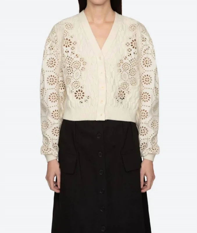 Eye-catching Personality Lainey Cardigan In Cream