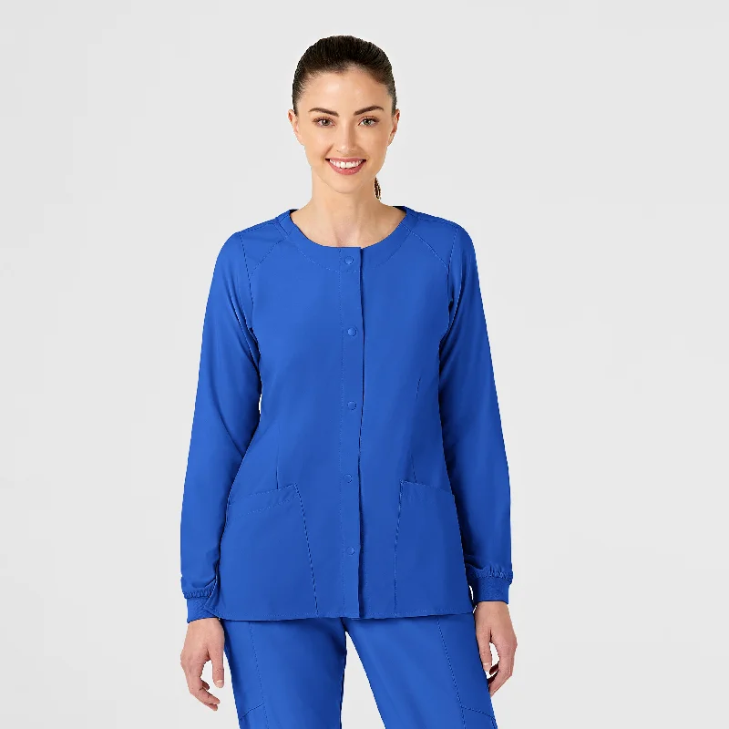 New Autumn And Winter Styles W123 Women's Crew Neck Warm Up Scrub Jacket - Royal