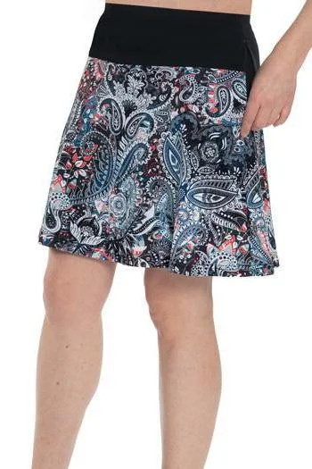 Comfortable Fashion Skater Skirt for Swim & Gym 18" -  Chlorine Proof (with attached shorts)