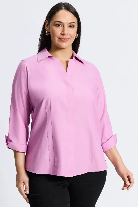 Body Design Taylor Plus Pinpoint No Iron 3/4 Sleeve Shirt