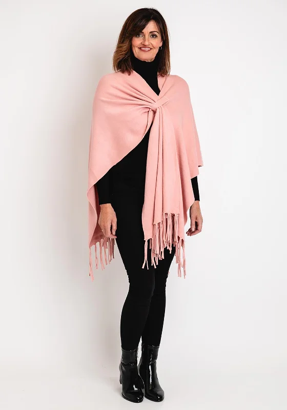 Street Cool Serafina Collection One Size Fringe Knitted Poncho, Pink