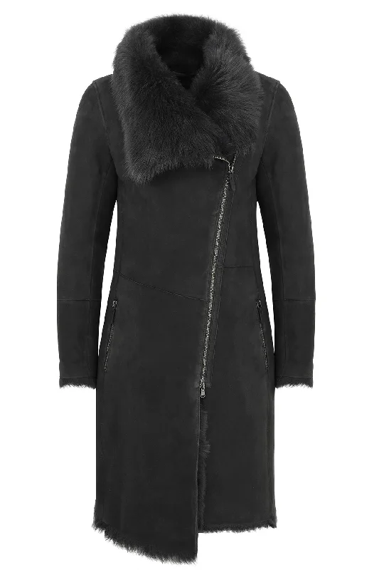 Modern Tailoring Valerie - Anthracite Shearling Coat