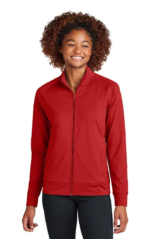 Exclusive Customization Sport-Tek Womens Sport-Wick Moisture Wicking Full Zip Cadet Jacket - Deep Red - New