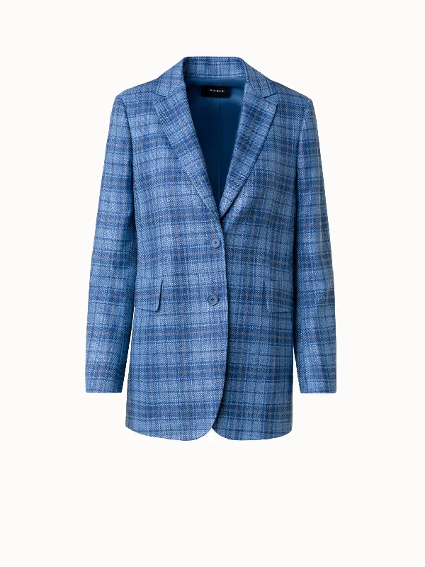 Dessert Matching Long Checked Jacket in Silk Cotton