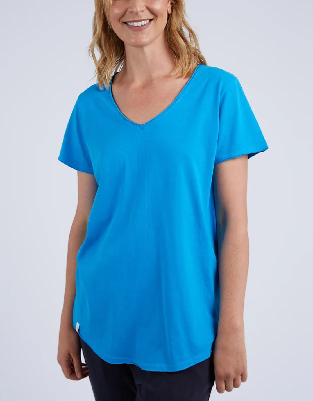 French Style Fundamental Vee Tee - Ibiza Blue