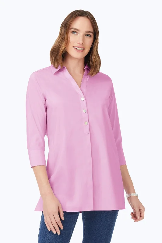 New Season Series Pamela Stretch No Iron 3/4 Sleeve Tunic, Orchid Bouquet