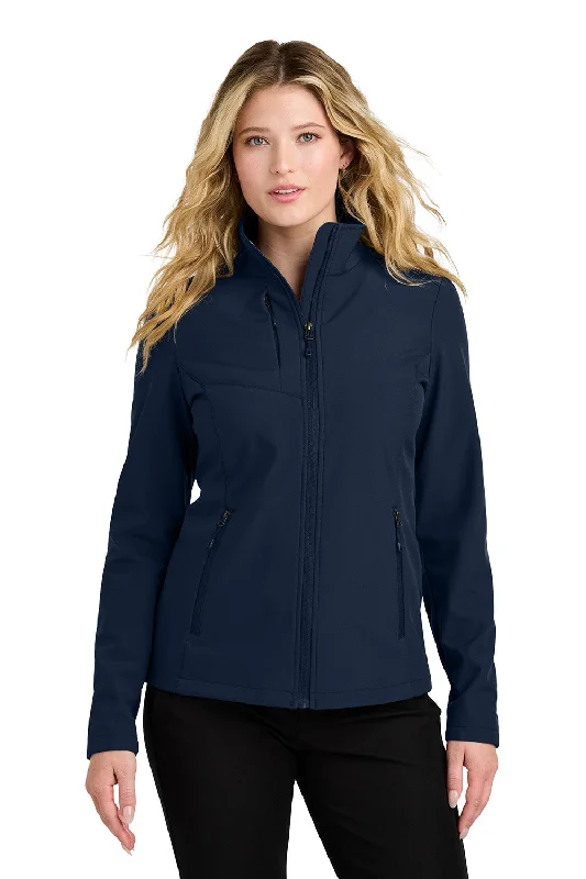 Fashion Design Port Authority Womens C-FREE Core Water Resistant Soft Shell Full Zip Jacket - True Navy Blue - New