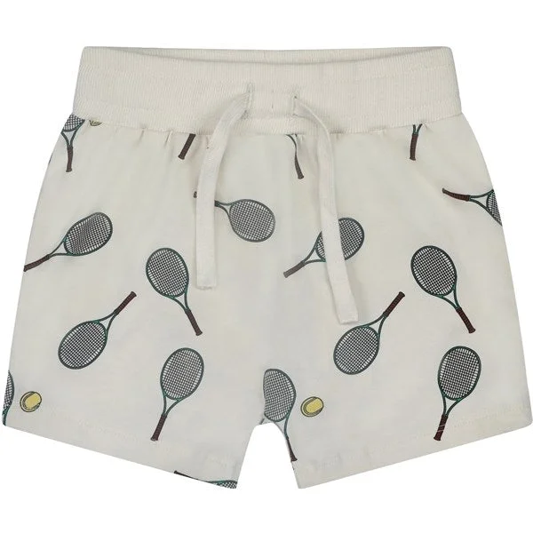 Exquisite Craftsmanship THE NEW Siblings White Swan Tennis AOP Karlo Shorts