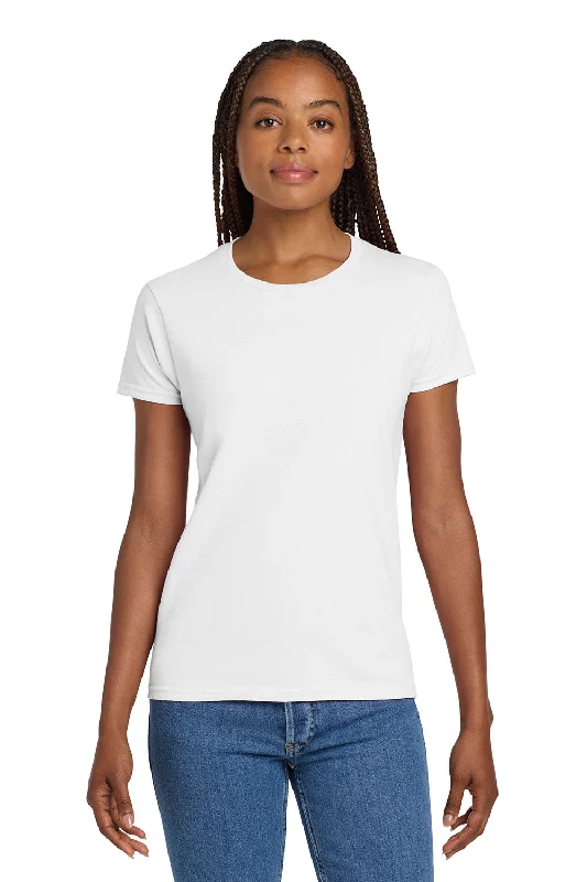 Minimal Style Gildan Womens Ultra Short Sleeve Crewneck T-Shirt - White