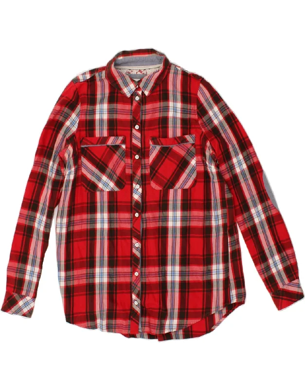 Personalized Design ONLY Womens Shirt EU 34 XS Red Check Cotton