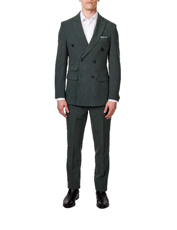 Outdoor Trend WILLIAM – GREEN DOUBLE BREASTED PINSTRIPE SUIT