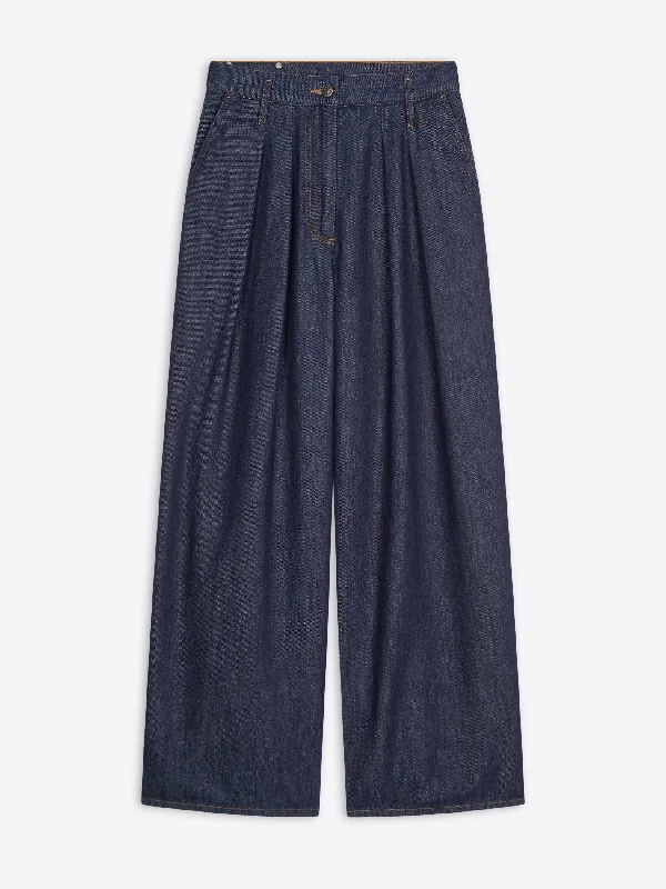 Minimal Style Wide pleated jeans