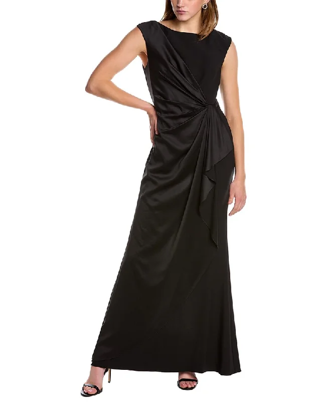 Feminine Charm Adrianna Papell Draped Maxi Dress