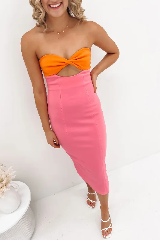 Dessert Matching Antonella Dress Pink Lemonade Sun Orange