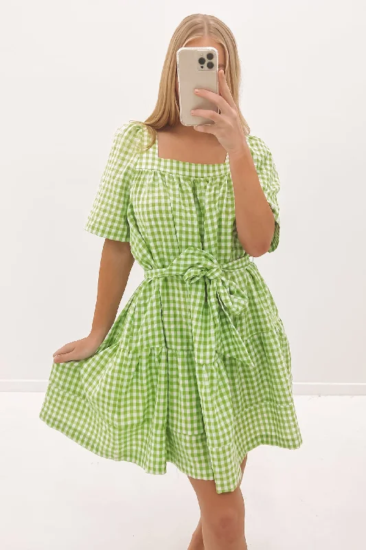 Sports And Leisure Bec Mini Dress Green Check