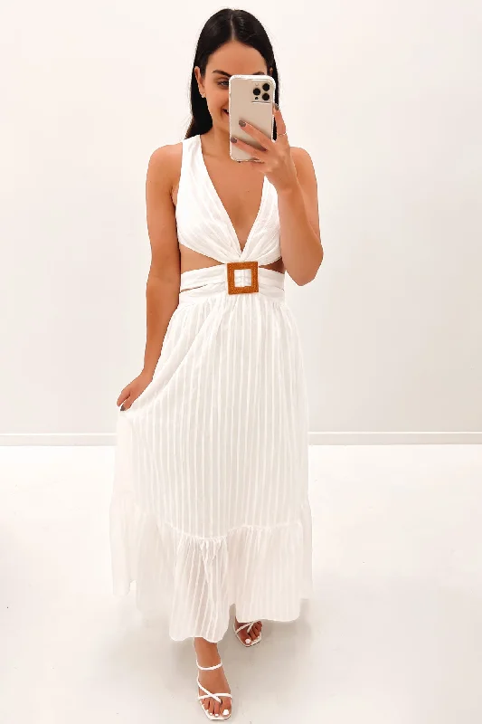 Minimal Style Brock Maxi Dress White