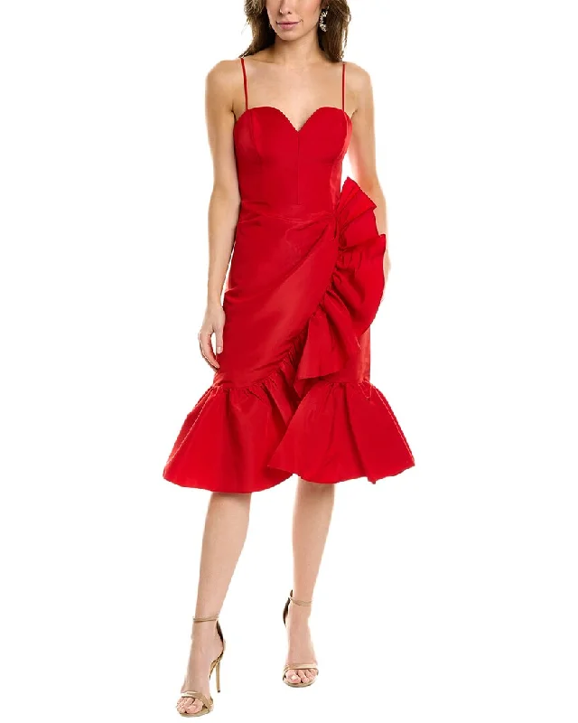 Slightly Flared Design Carolina Herrera Sweetheart Silk Cocktail Dress