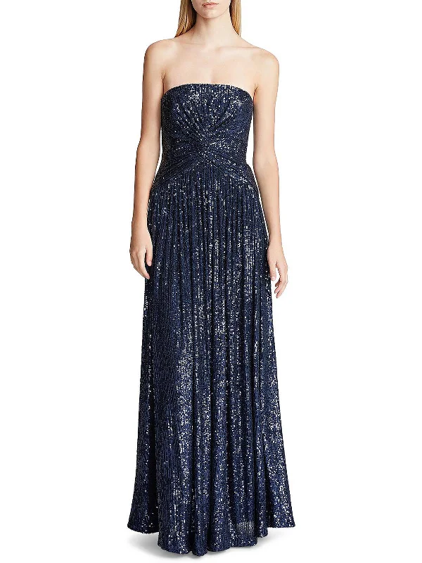 Bright Colors Elisabeth Womens Sequined Maxi Evening Dress