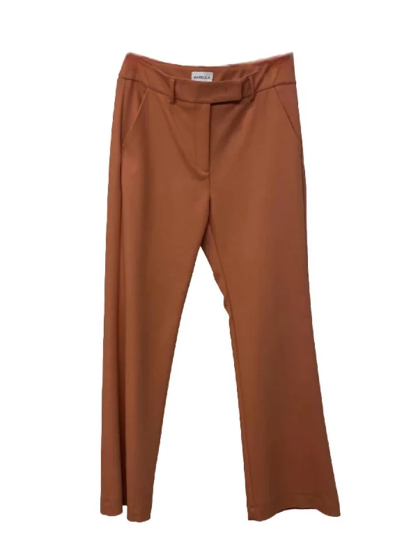 Fashionable Prints Fify Flared Stretch Trousers In Biscuit