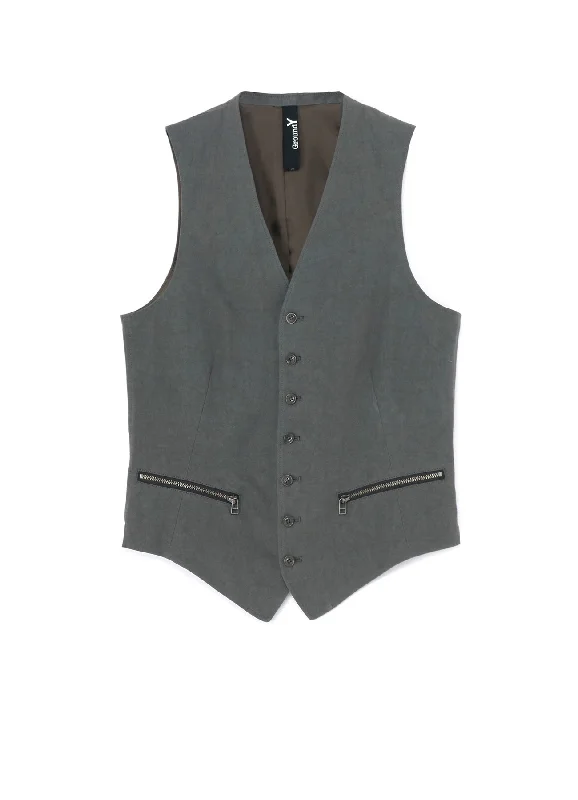 Elegant Wear COTTON ZAZA CROSS WA ZIPPER POCKET VEST