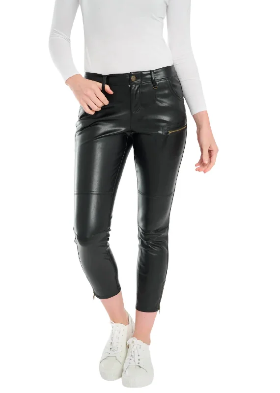 Fashion Design Koen Vegan Leather Pant In Black