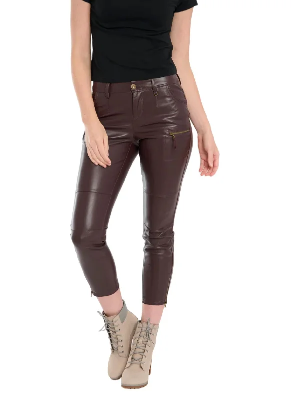 Sports Fashion Koen Vegan Leather Pant In Dark Roast