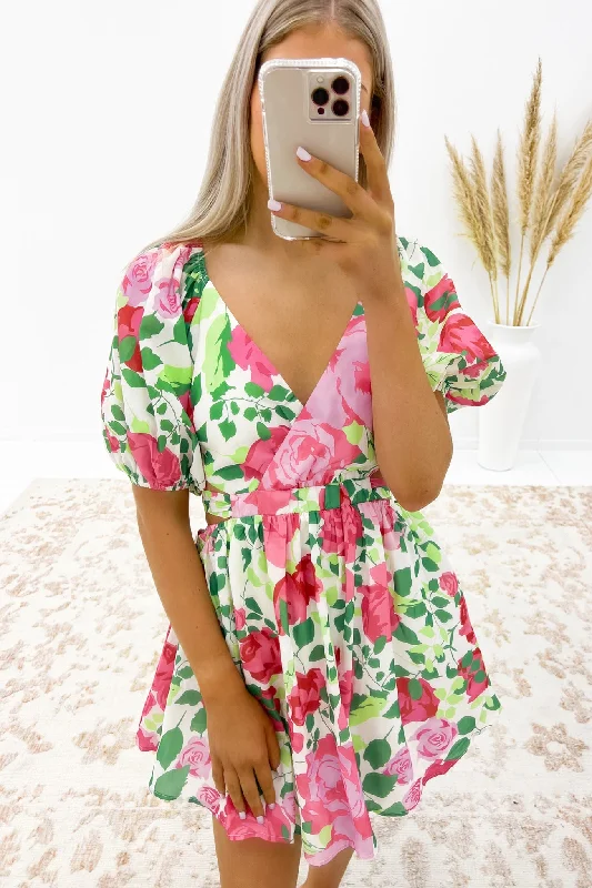 Minimalism Kreeya Mini Dress Pink Floral